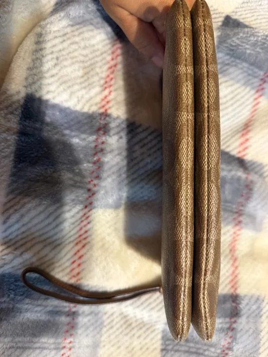 Coach Brown Signature Canvas Wristlet with Gold Hardware - Picture 3 of 5